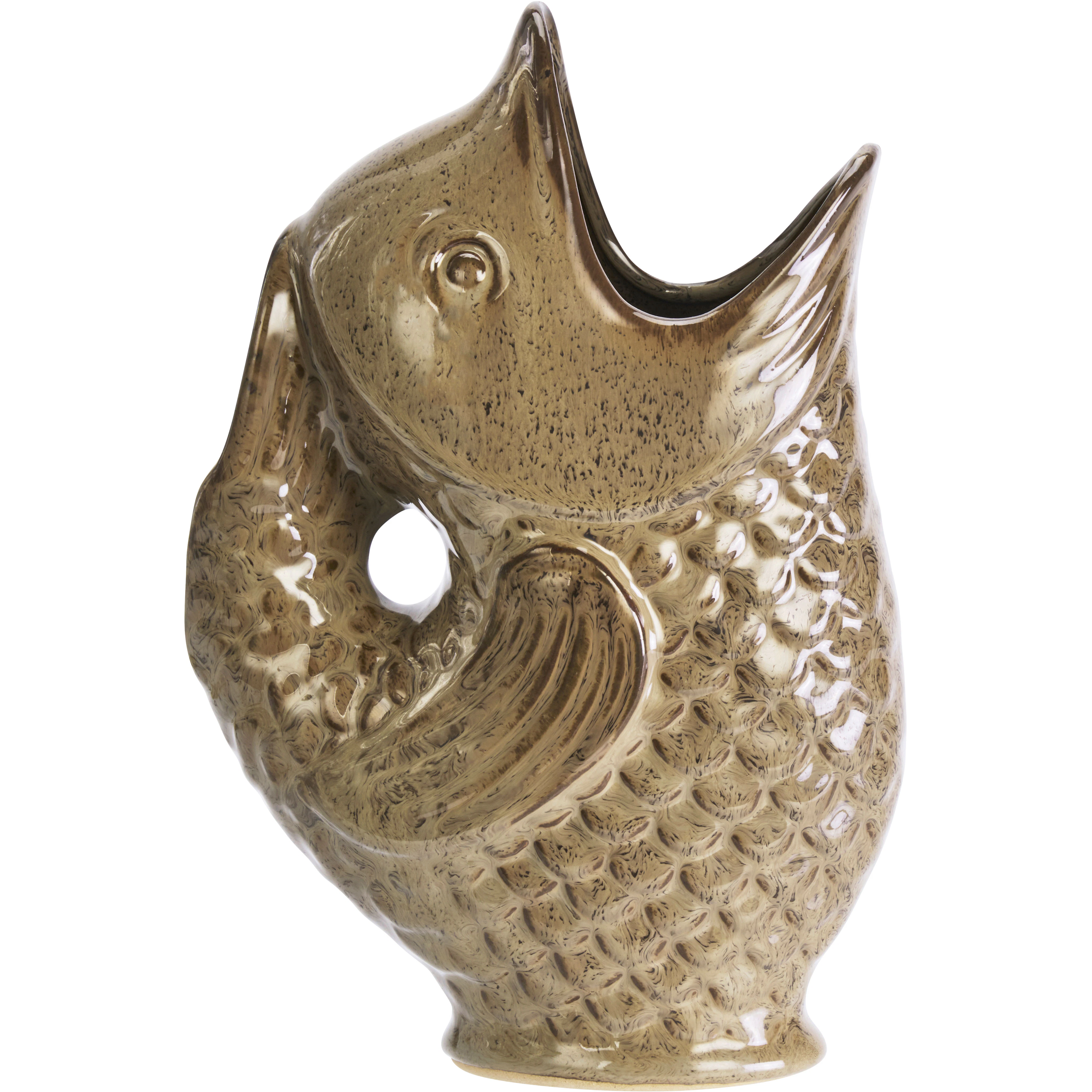 Madam Stoltz Stoneware Fish Vase - Vaser Stent&oslash;j Beige - HY16477-24-1
