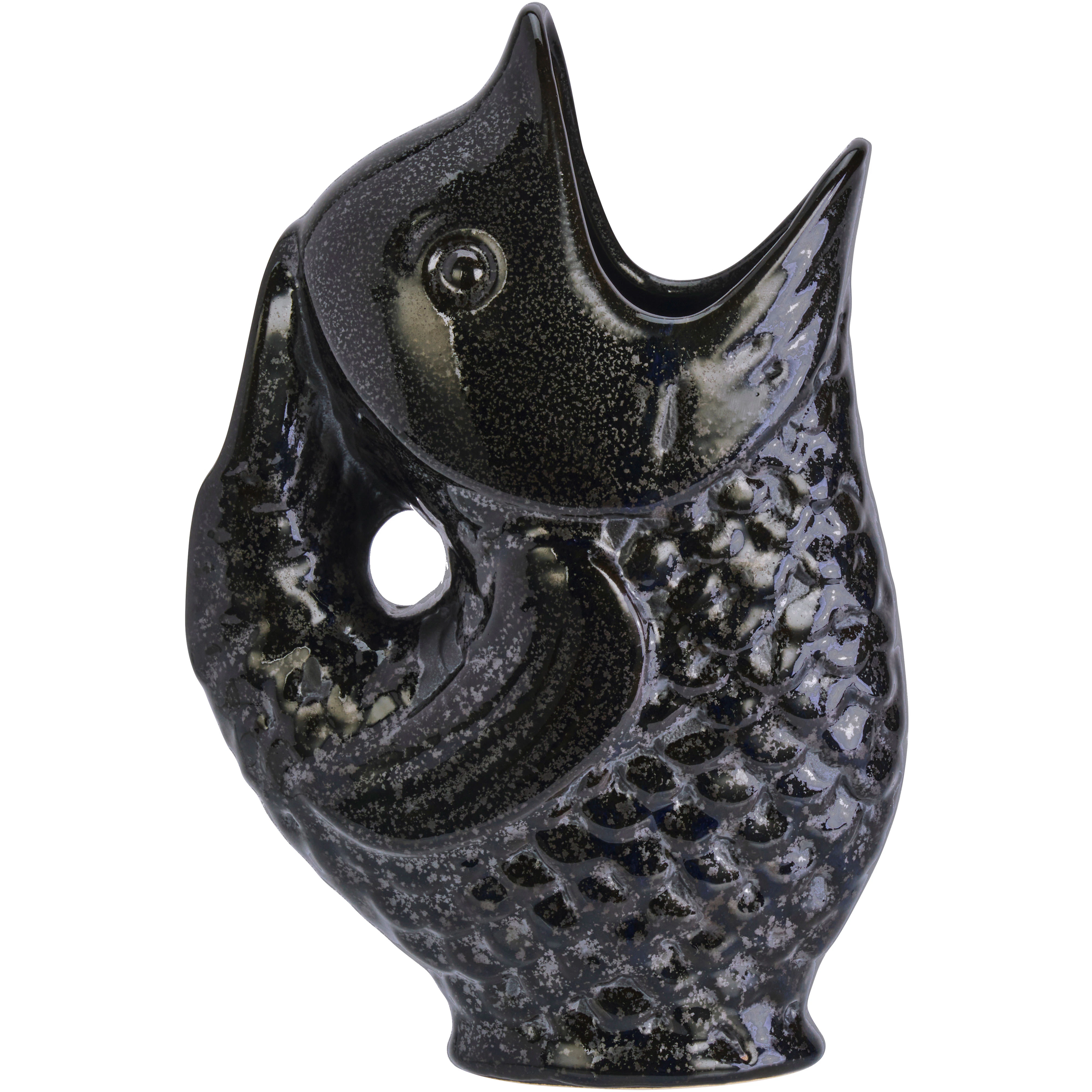 Madam Stoltz Stoneware Fish Vase - Vaser Stent&oslash;j Sort - HY16477-24-5