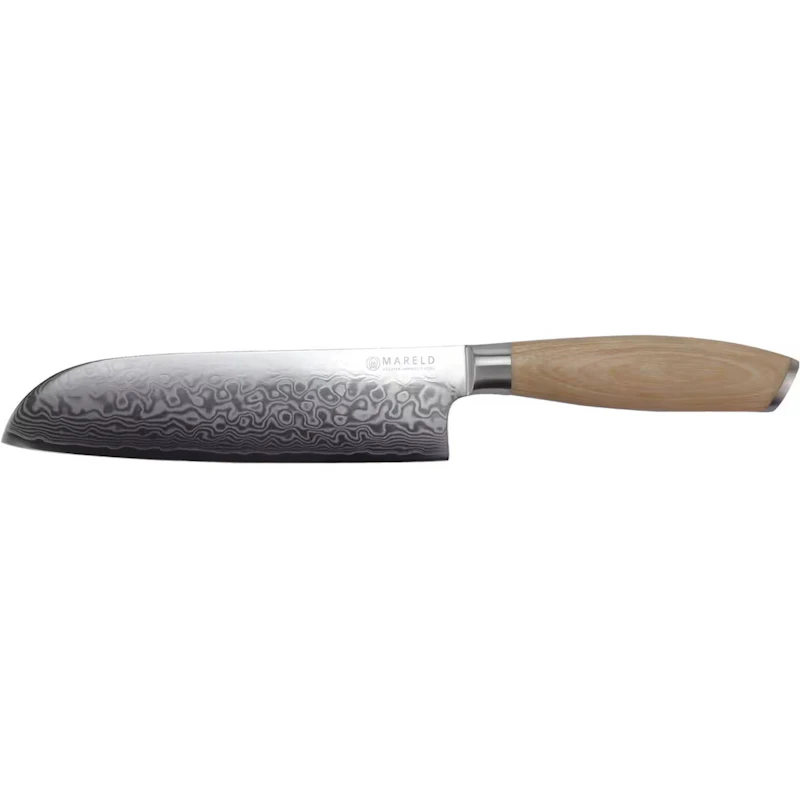 Akio Santokukniv 21 cm, Lyst Træ