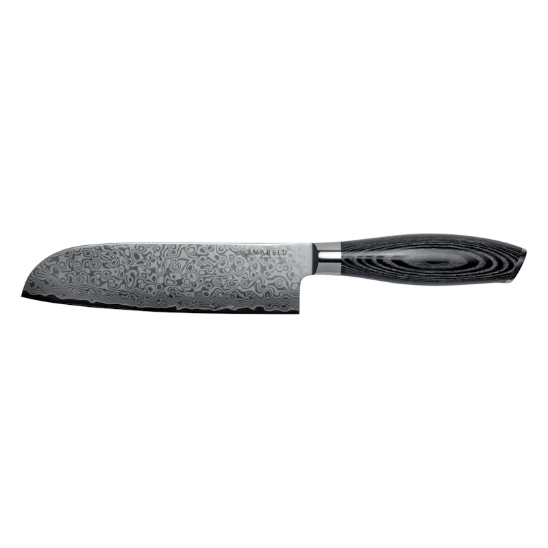Akio Santokukniv 21 cm, Sort
