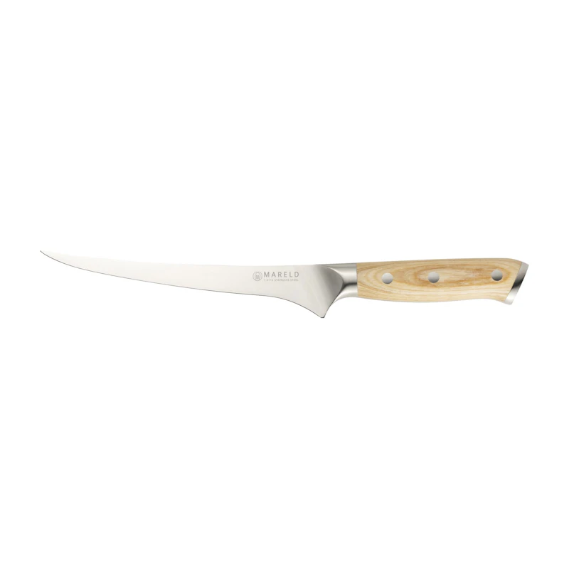 Filetkniv Fleksibel 19 cm, Lyst Træ