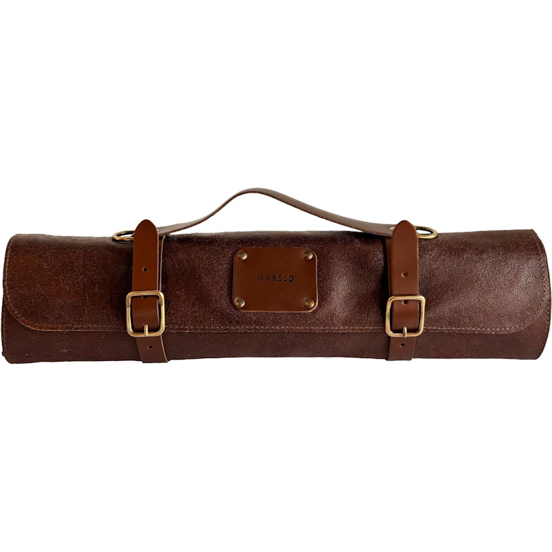 Knivtaske Med 7 Rum, Brun