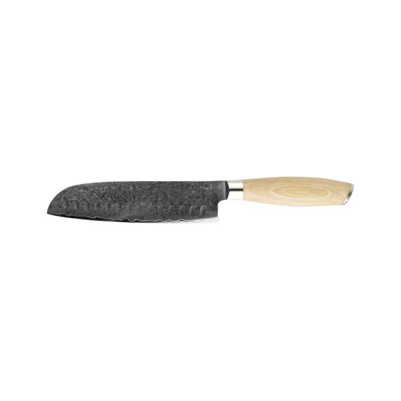 Akio Santokukniv Olivenslebet 18 cm, Lyst Træ