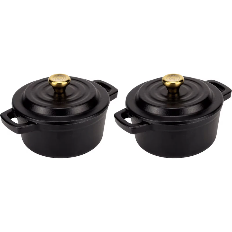 Støbejernsgryde Ø10 cm 2-pak, Matsort