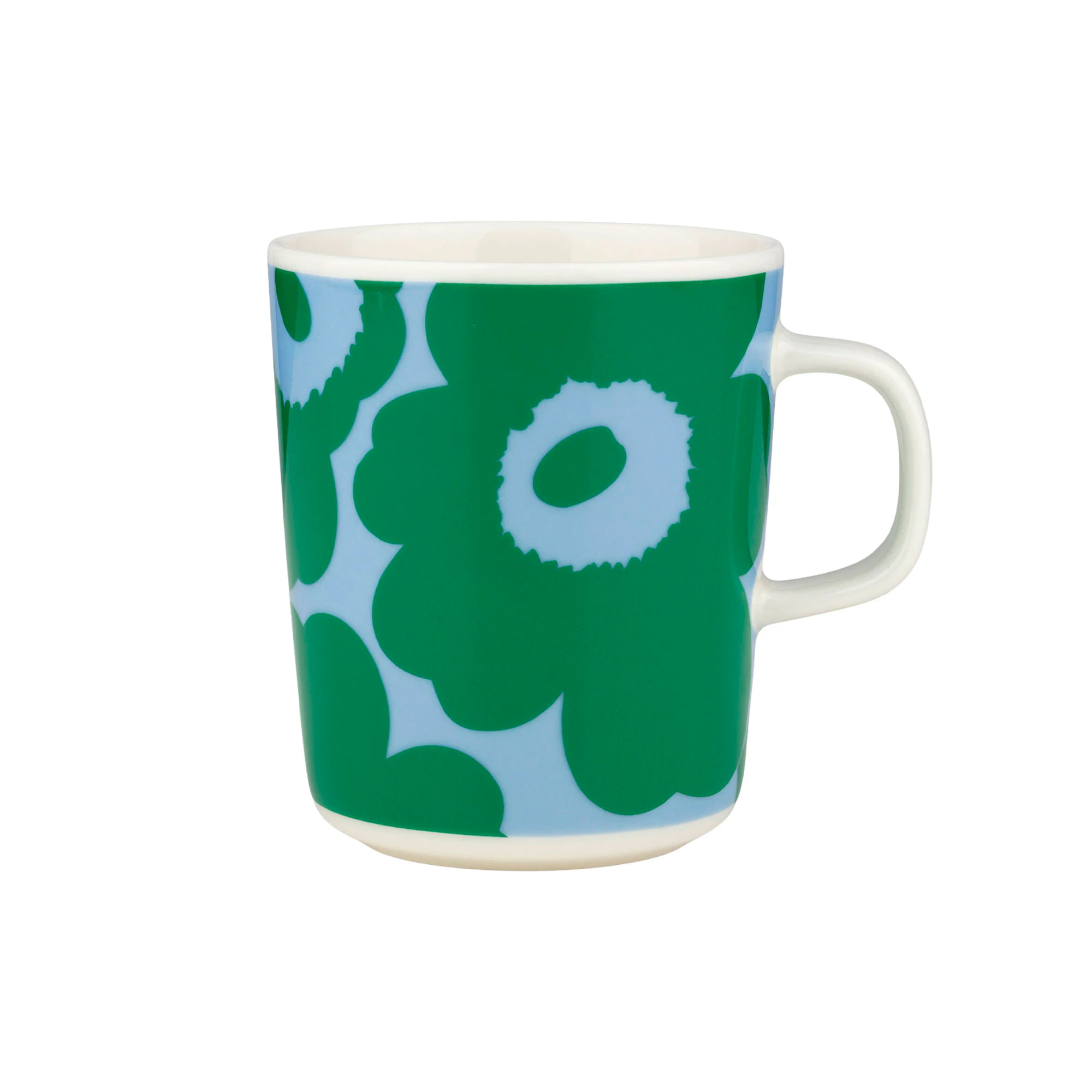 Marimekko Oiva Kaffekop 25 Cl / Gr&oslash;n / It Blue - Kaffekopper Stent&oslash;j Hvid - 075854-165