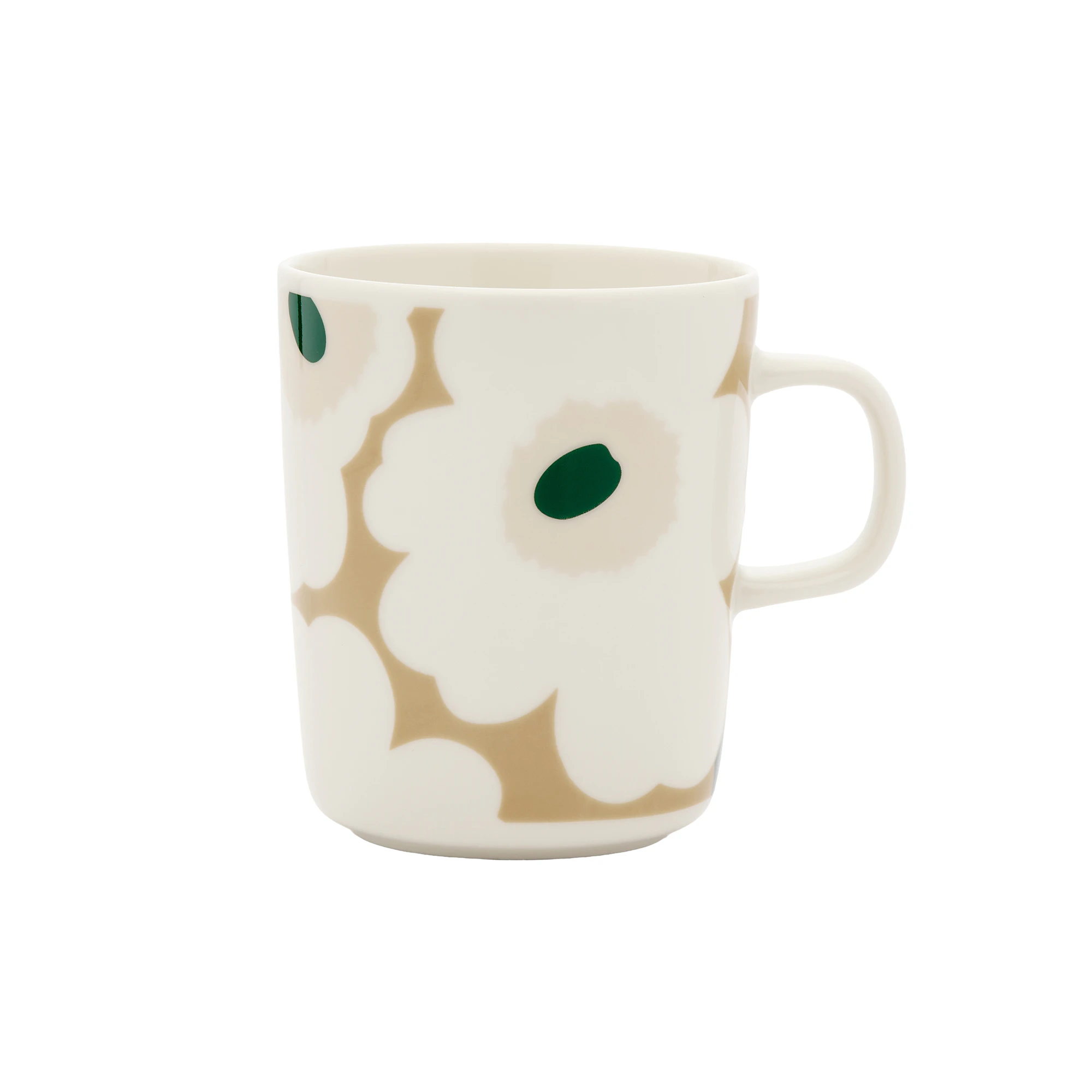 Marimekko Oiva/unikko Kaffekop 25 Cl M&oslash;rkegr&oslash;n / Light Sand - Kaffekopper Stent&oslash;j Dark Green - 075868-188