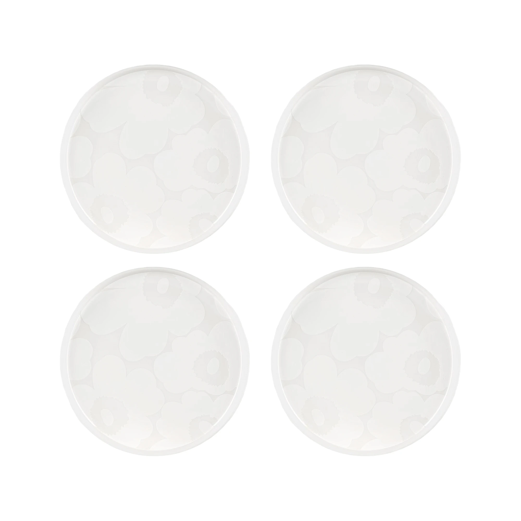 Marimekko Oiva Sidetallerken 20 Cm 4-pak - Asietter Stent&oslash;j Hvid - 072590-100X4