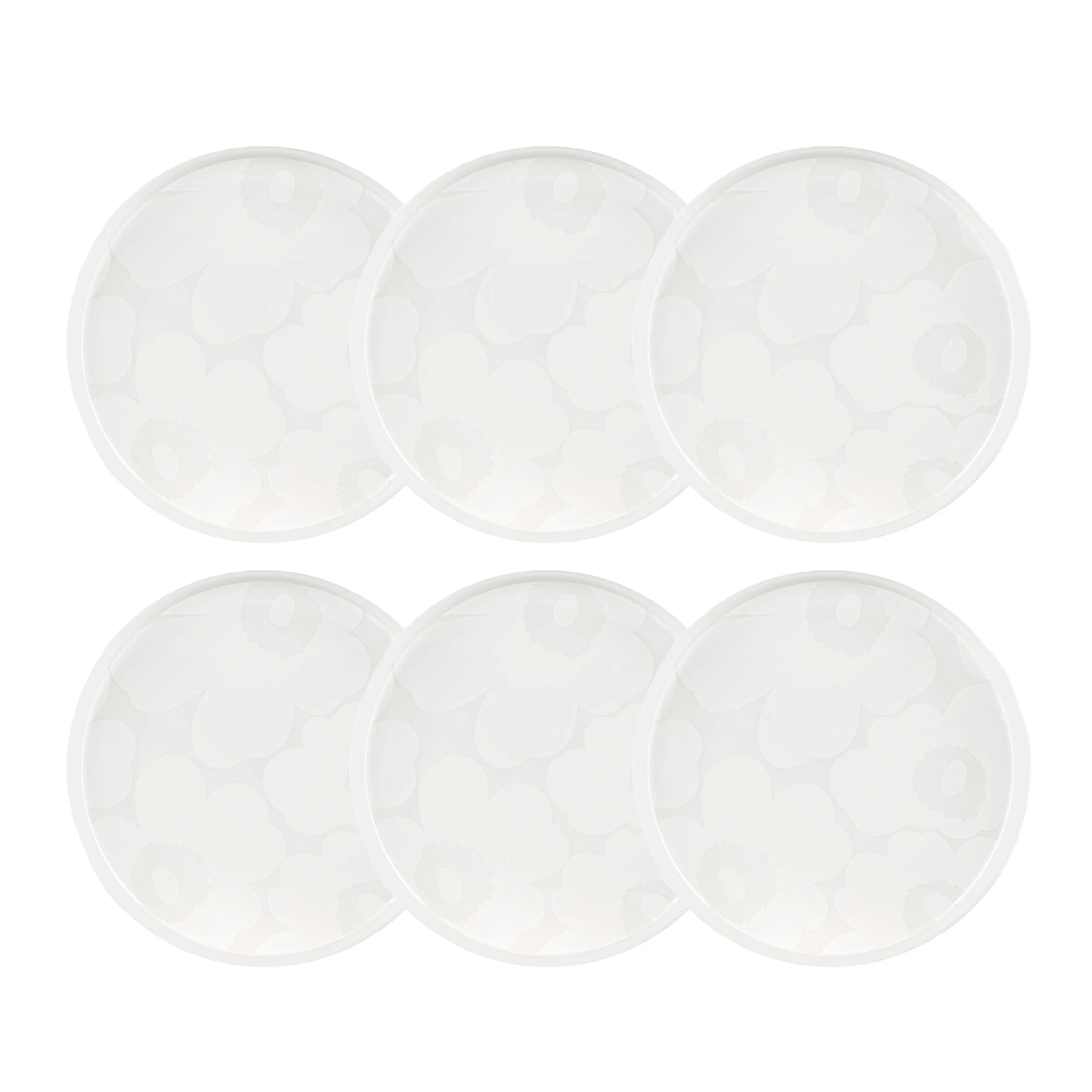 Marimekko Oiva Sidetallerken 20 Cm 6-pak - Asietter Stent&oslash;j Hvid - 072590-100X6
