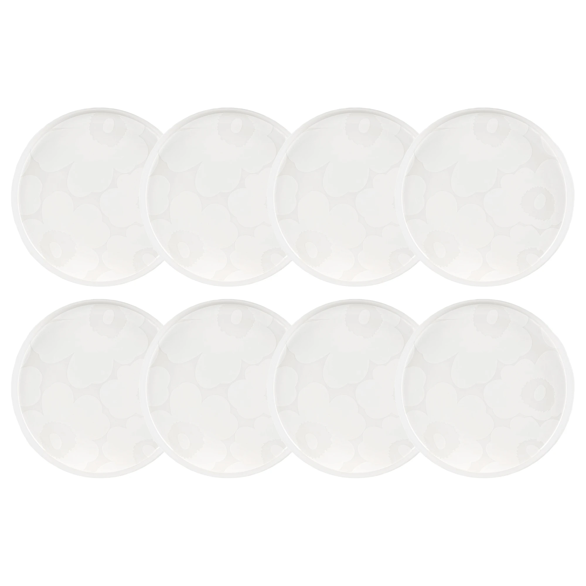 Marimekko Oiva Sidetallerken 20 Cm 8-pak - Asietter Stent&oslash;j Hvid - 072590-100X8
