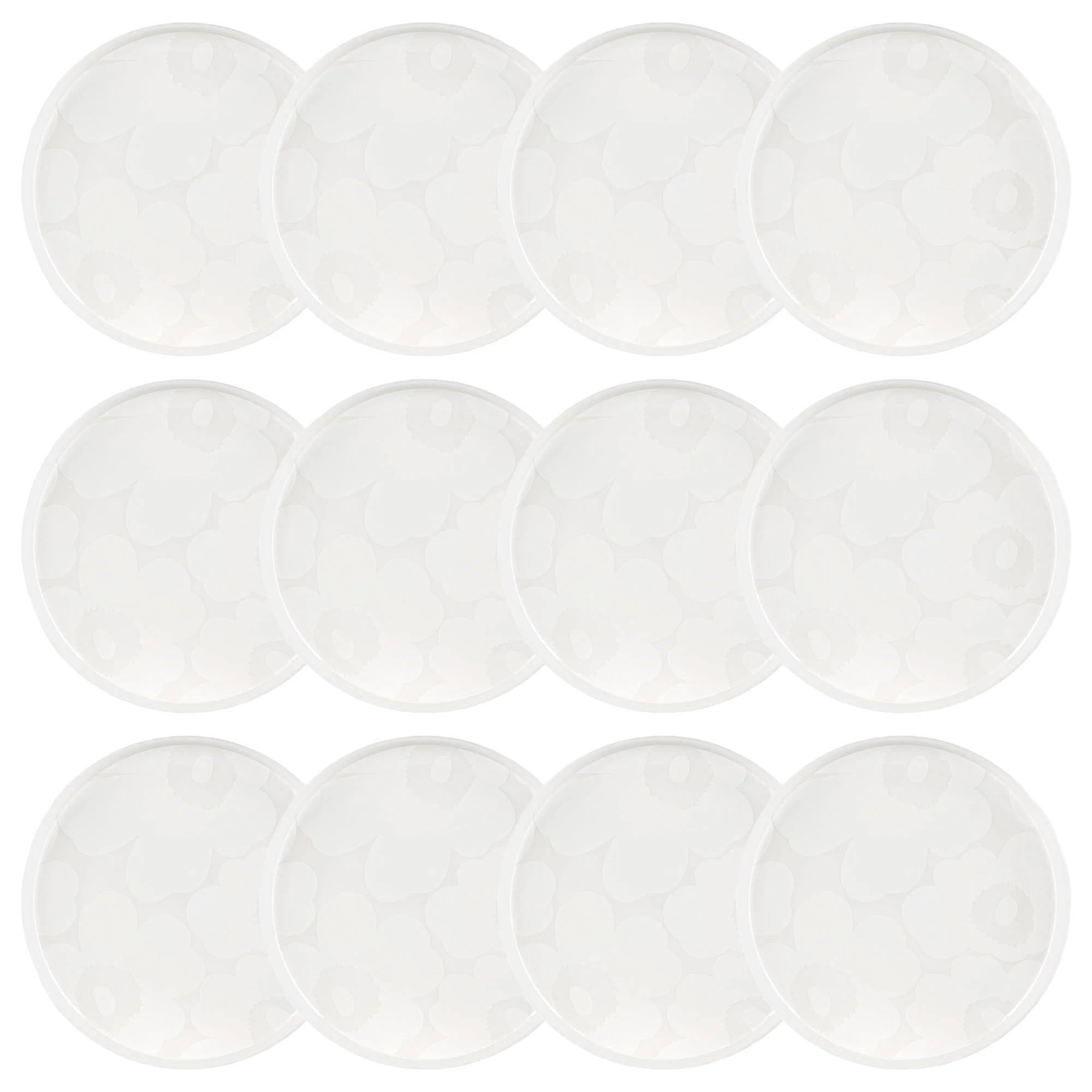 Marimekko Oiva Sidetallerken 20 Cm 12-pak - Asietter Stent&oslash;j Hvid - 072590-100X12