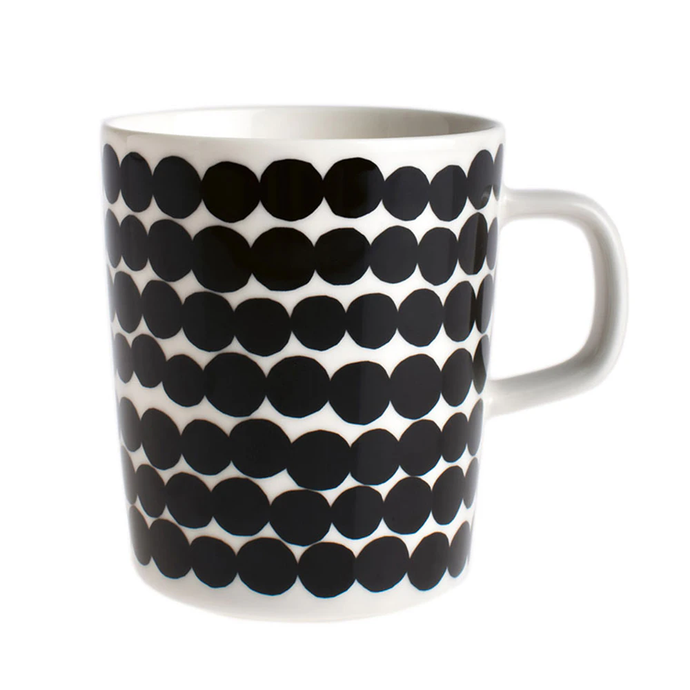 Marimekko Oiva/siirtolapuutarha Krus 25 Cl / Hvidt - Kaffekopper Stent&oslash;j Sort - 51499983