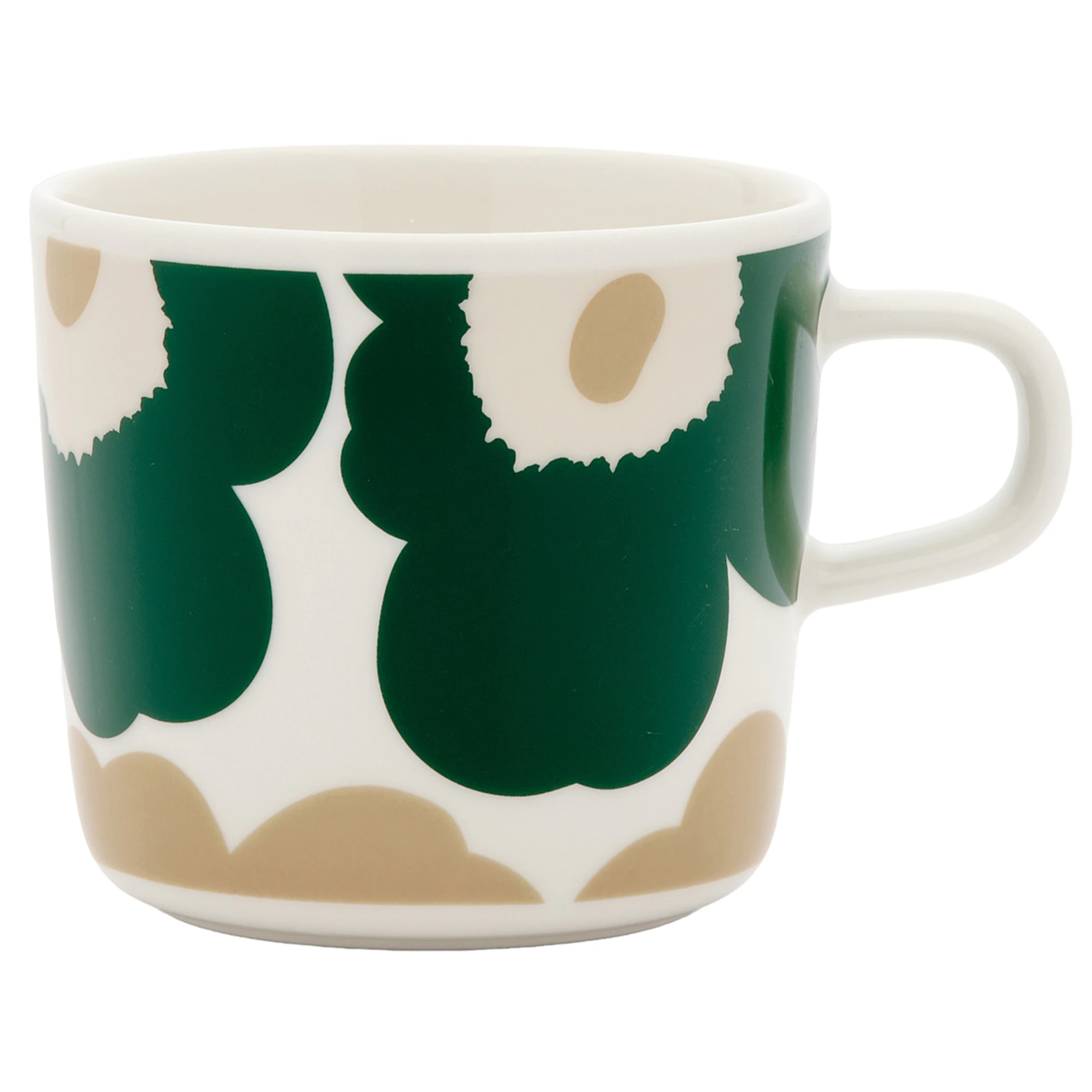 Marimekko Oiva/unikko Kop 20 Cl M&oslash;rkegr&oslash;n / Light Sand - Kaffekopper Stent&oslash;j Dark Green - 075877-168