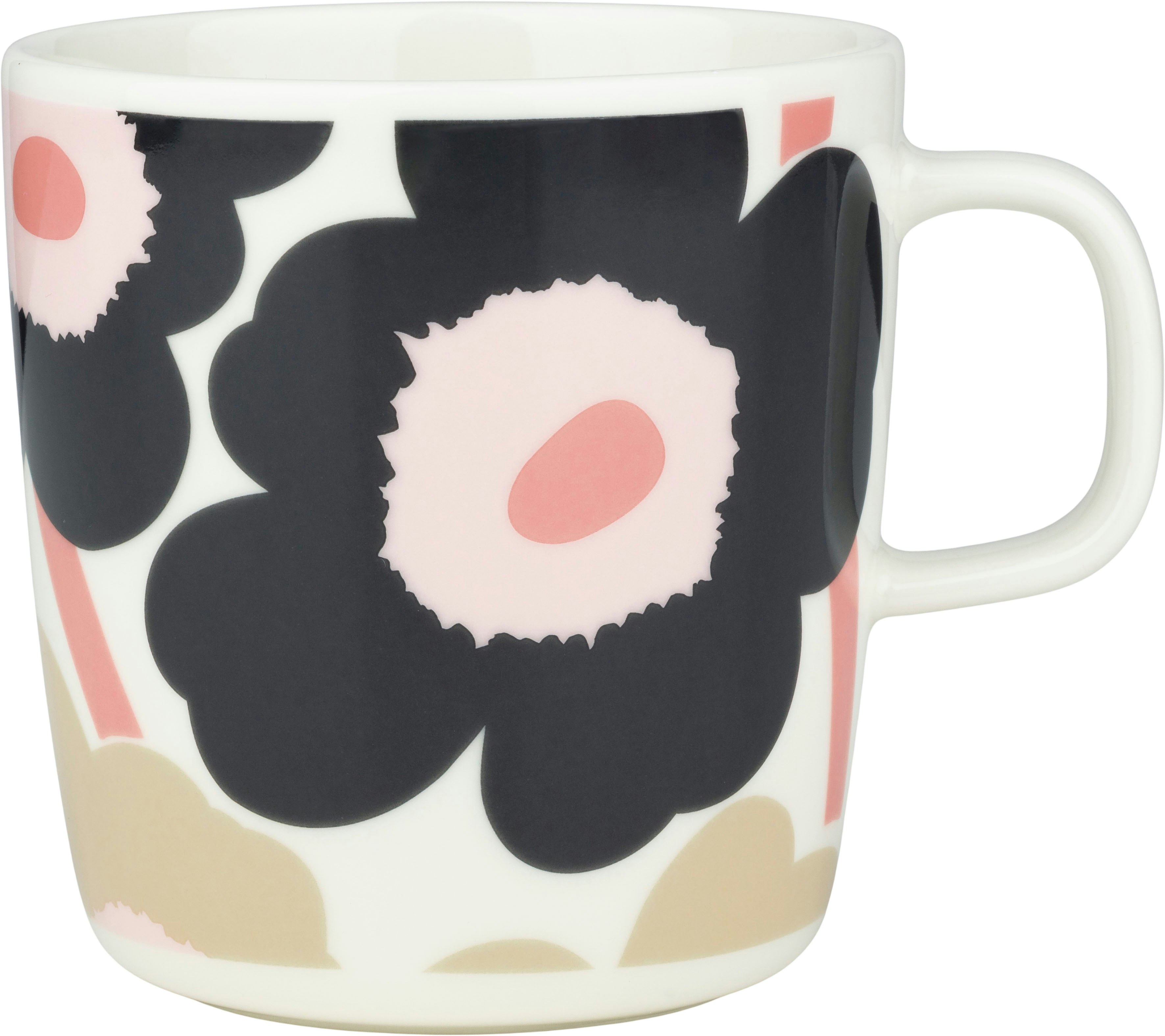 Marimekko Oiva/unikko Krus 40 Cl / Sand / Tr&aelig;kulsfarvet - Kaffekopper Stent&oslash;j Rosa - 075269-198
