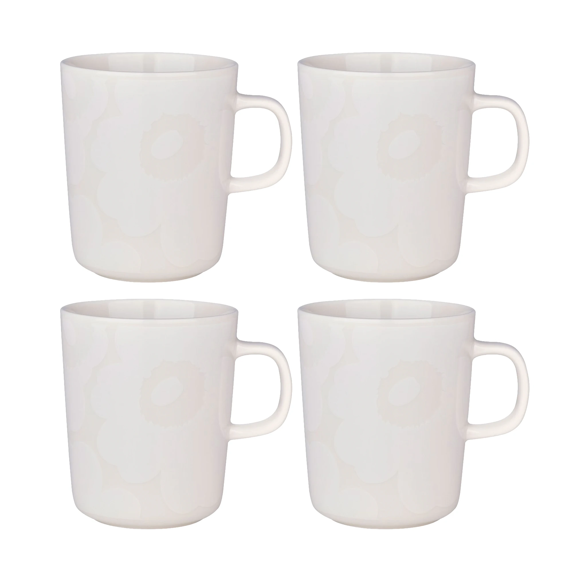 Marimekko Oiva / Unikko Krus 25 Cl 4-pak t - Kaffekopper Stent&oslash;j Hvid - 072585-100X4