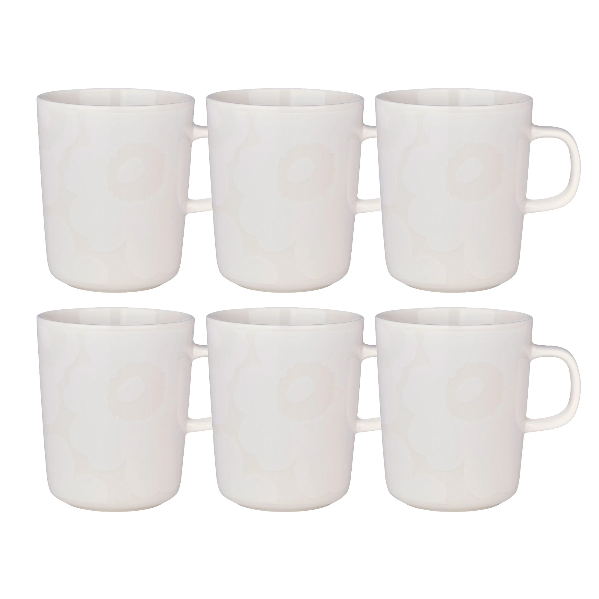 Marimekko Oiva / Unikko Krus 25 Cl 6-pak t - Kaffekopper Stent&oslash;j Hvid - 072585-100X6