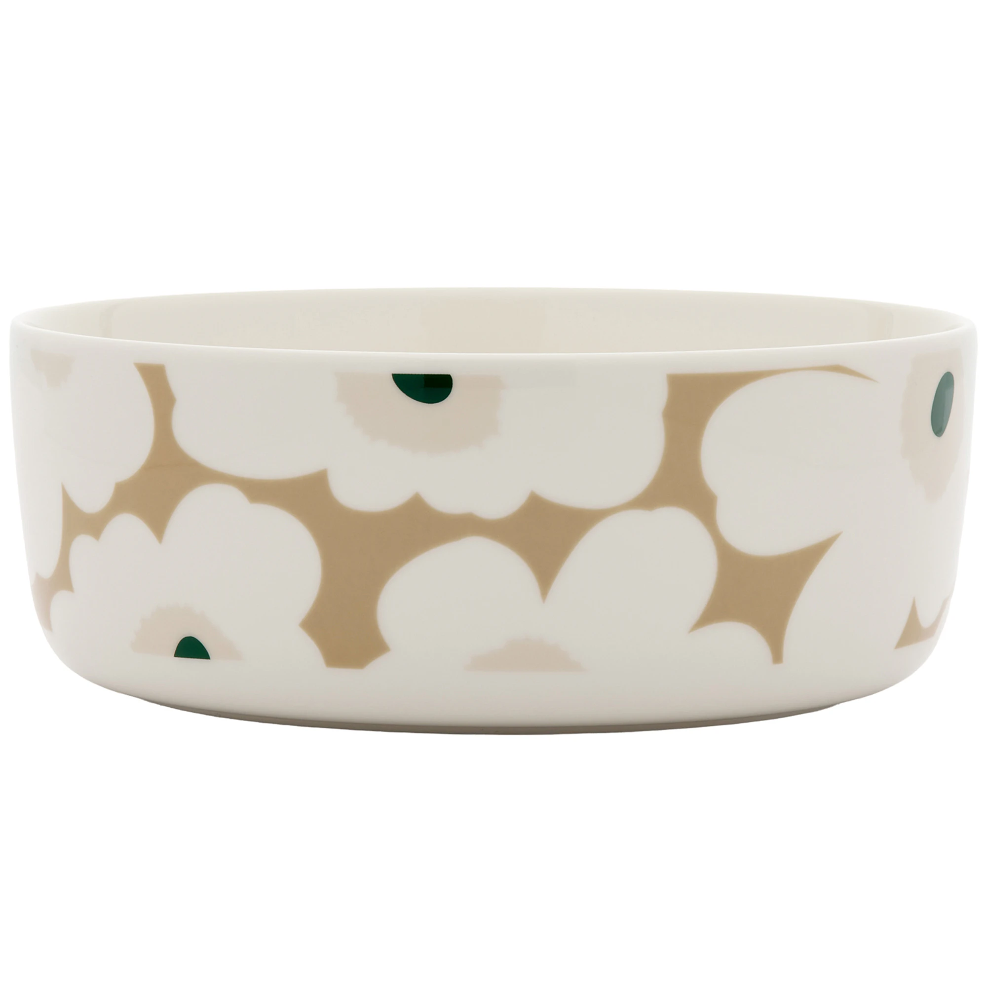 Marimekko Oiva/unikko Sk&aring;l 150 Cl M&oslash;rkegr&oslash;n / Light Sand - Serveringssk&aring;le Stent&oslash;j Dark Green - 075875-188