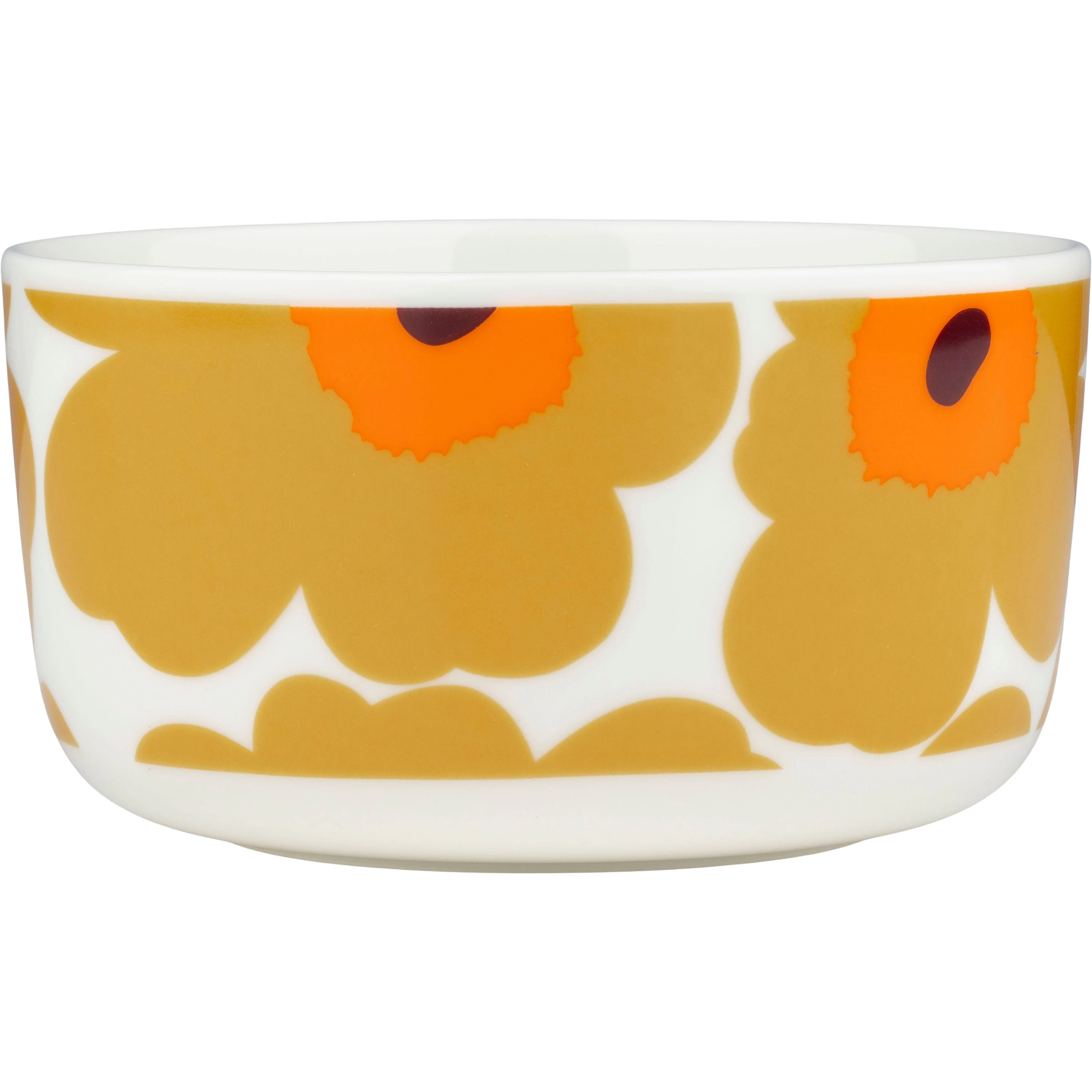 Marimekko Oiva/unikko Sk&aring;l 50 Cl / Caramel - Serveringssk&aring;le Stent&oslash;j Hvid - 074563-182