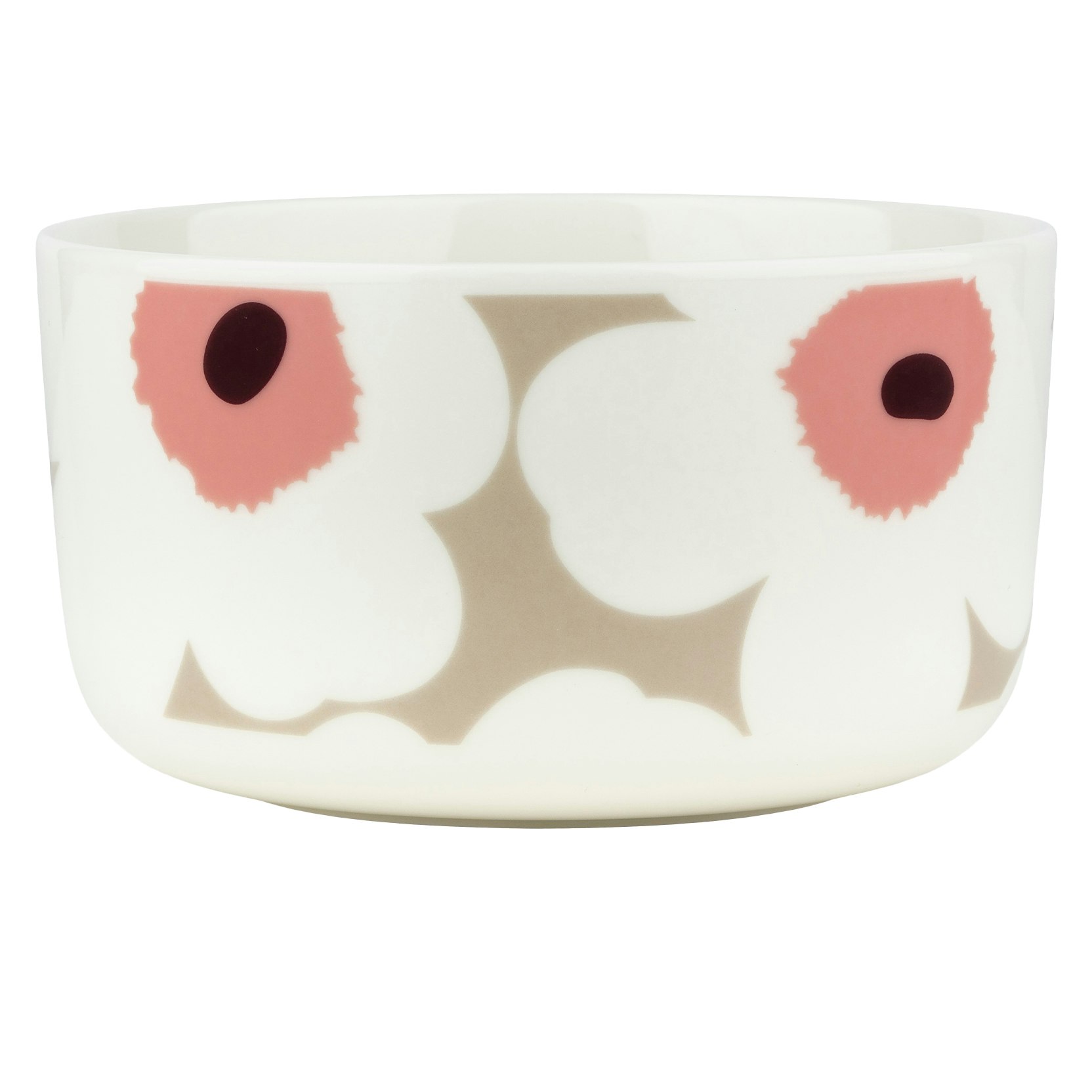 Marimekko Oiva/unikko Sk&aring;l 50 Cl Clay / Dark Wine - Serveringssk&aring;le Stent&oslash;j Hvid - 075534-183