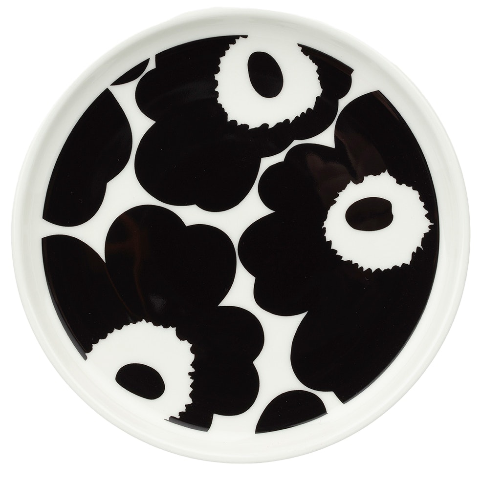 Marimekko Oiva/unikko Tallerken 13,5 Cm / Hvid - Asietter Stent&oslash;j Sort - 075542-190