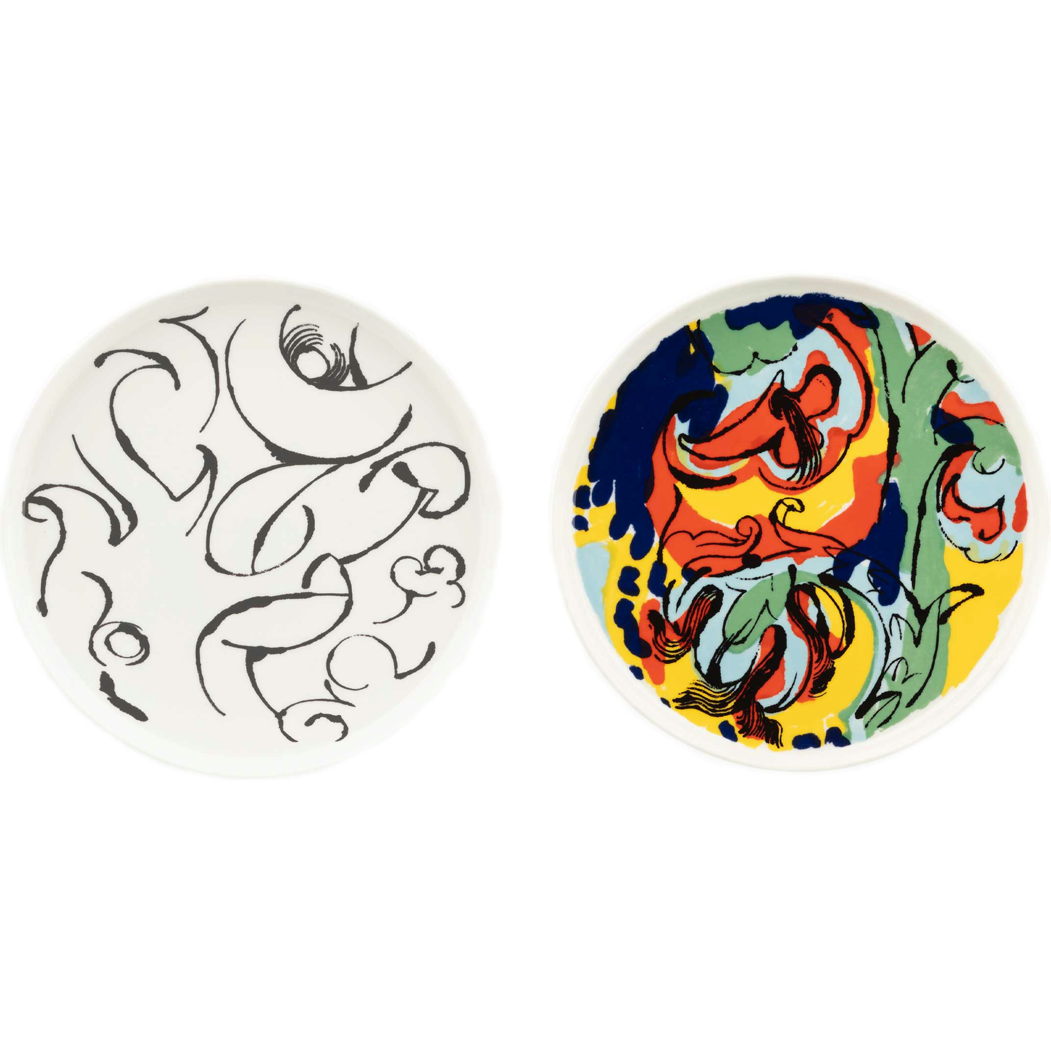 Marimekko Oiva / Vildstj&auml;lk & Kraftmo Tallerken 25 Cm - Middagstallerkner Stent&oslash;j Sort - 074082-109