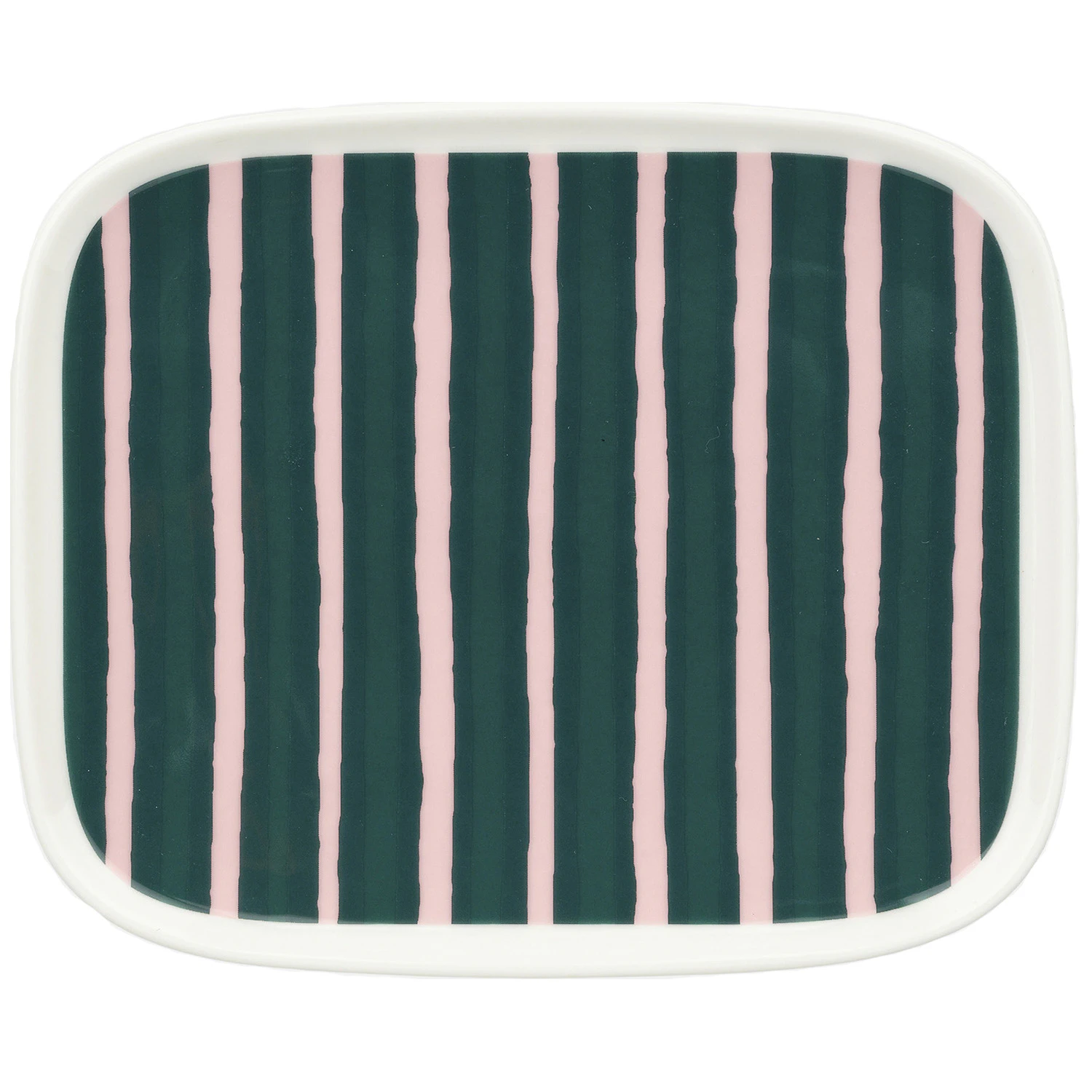 Marimekko Piccolo Sidetallerken 12x15 Cm M&oslash;rkegr&oslash;n / Rosa - Asietter Stent&oslash;j Dark Green - 075393-136