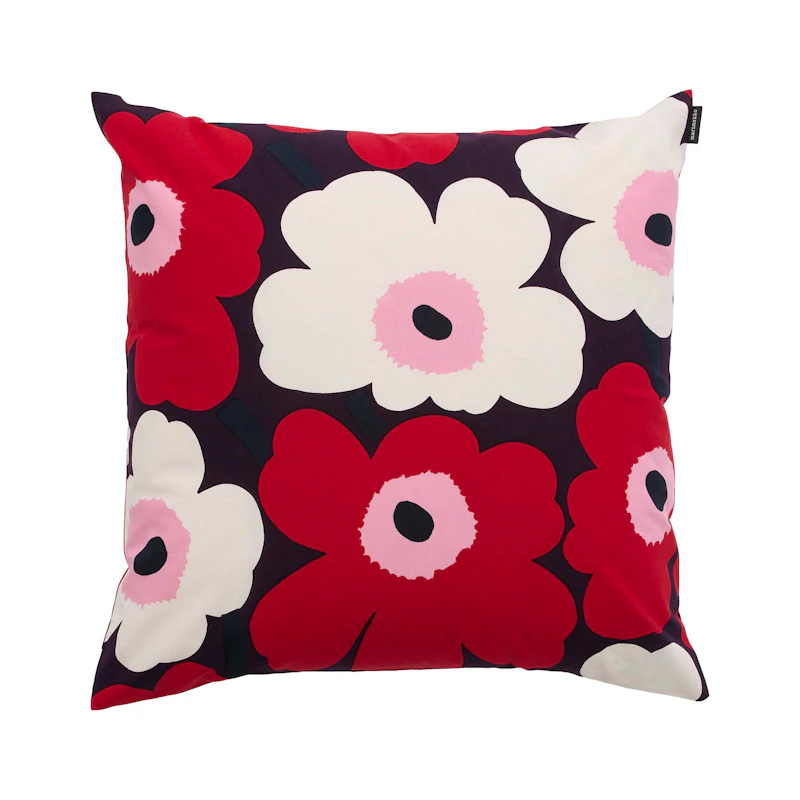 Pieni Unikko Pudebetræk 50x50 cm, Blomme / Cranberry / Rosa