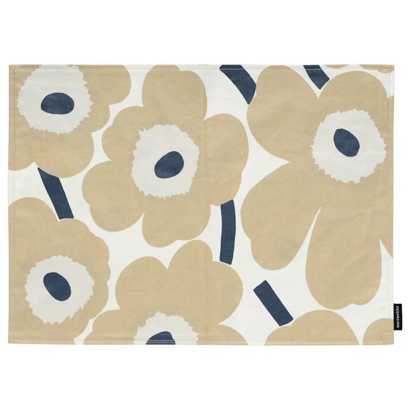 Pieni Unikko Dækkeserviet 35x40 cm, Beige / Mørkeblå