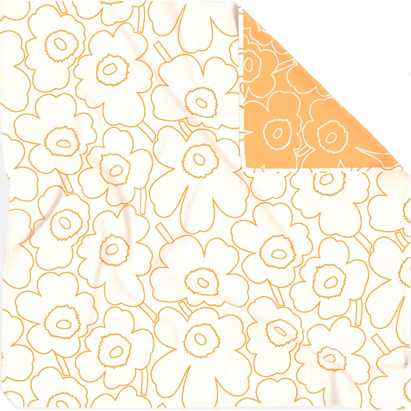 Piirto Unikko Sengetæppe Off-white / Peach, 260x260 cm