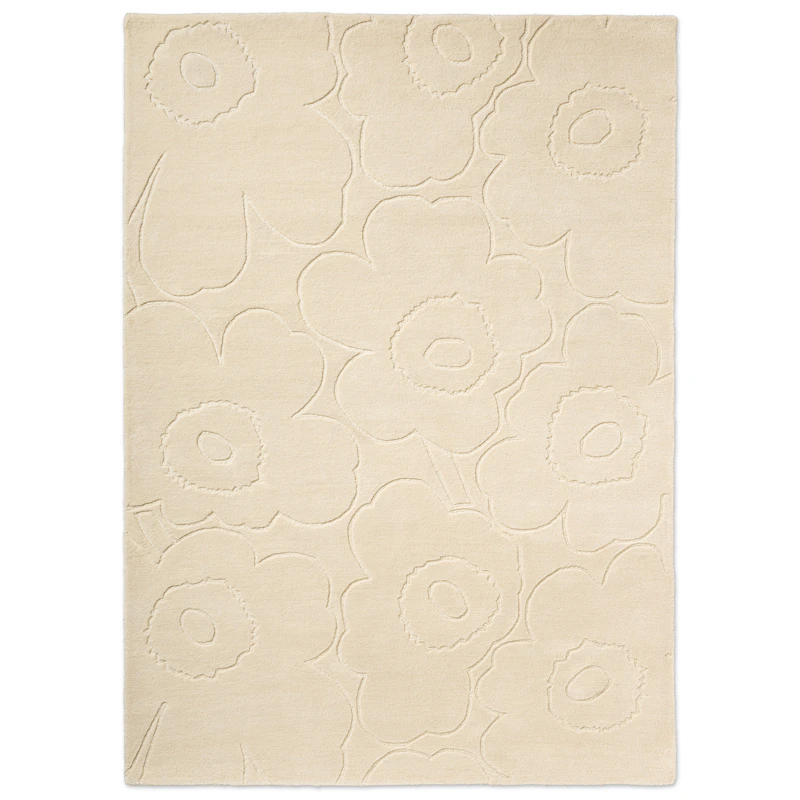 Piirto Unikko Uldgulvtæppe 250x350 cm, Natural White
