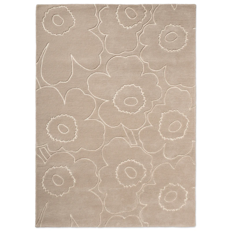 Piirto Unikko Uldgulvtæppe 200x280 cm, Greige