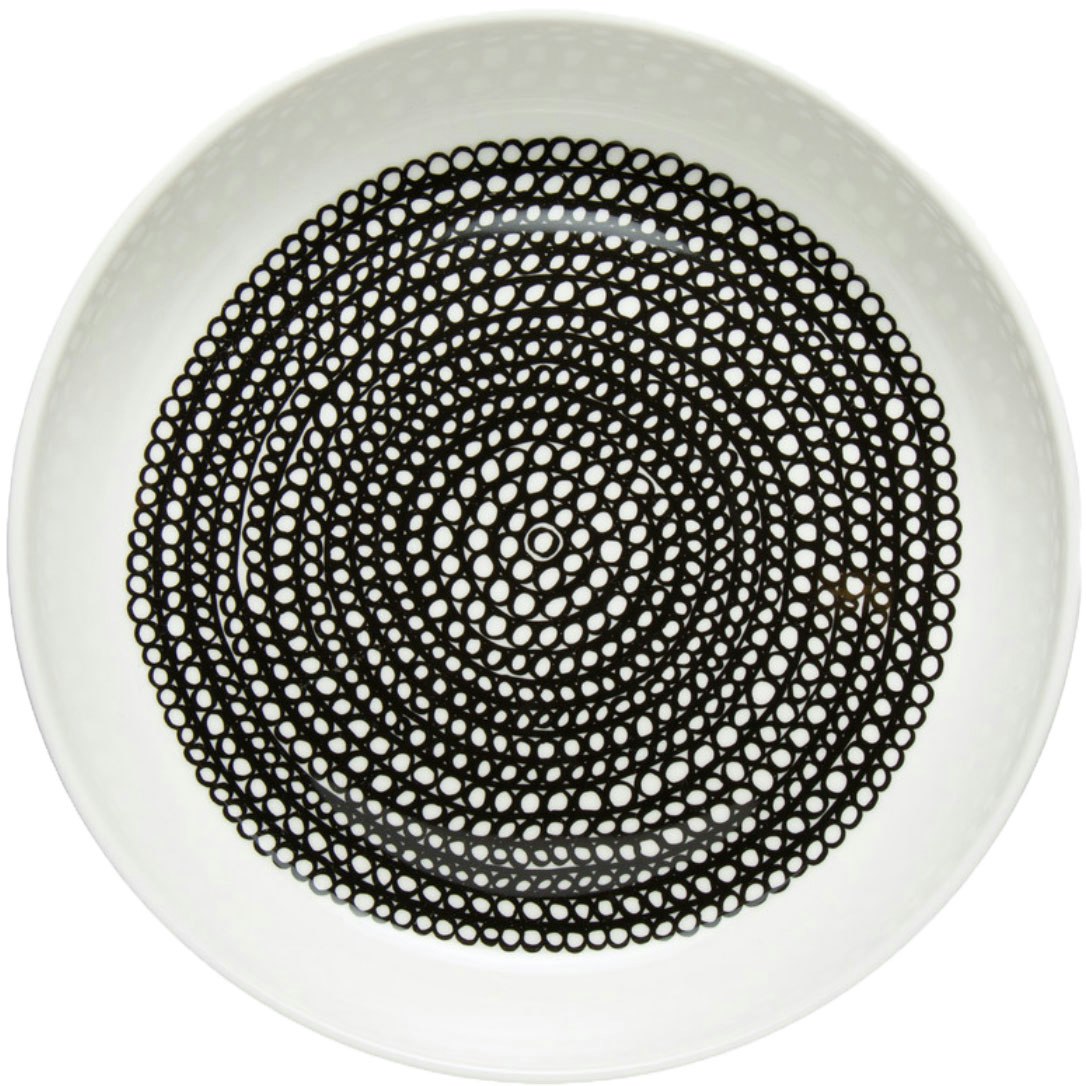 Marimekko R&auml;symatto Tallerken 20,5 Cm Hvid / - Asietter Stent&oslash;j Sort - 070796-190