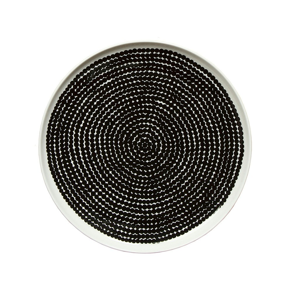 Marimekko R&auml;symatto Tallerken &Oslash;25cm - Middagstallerkner Stent&oslash;j Sort - 067843-190