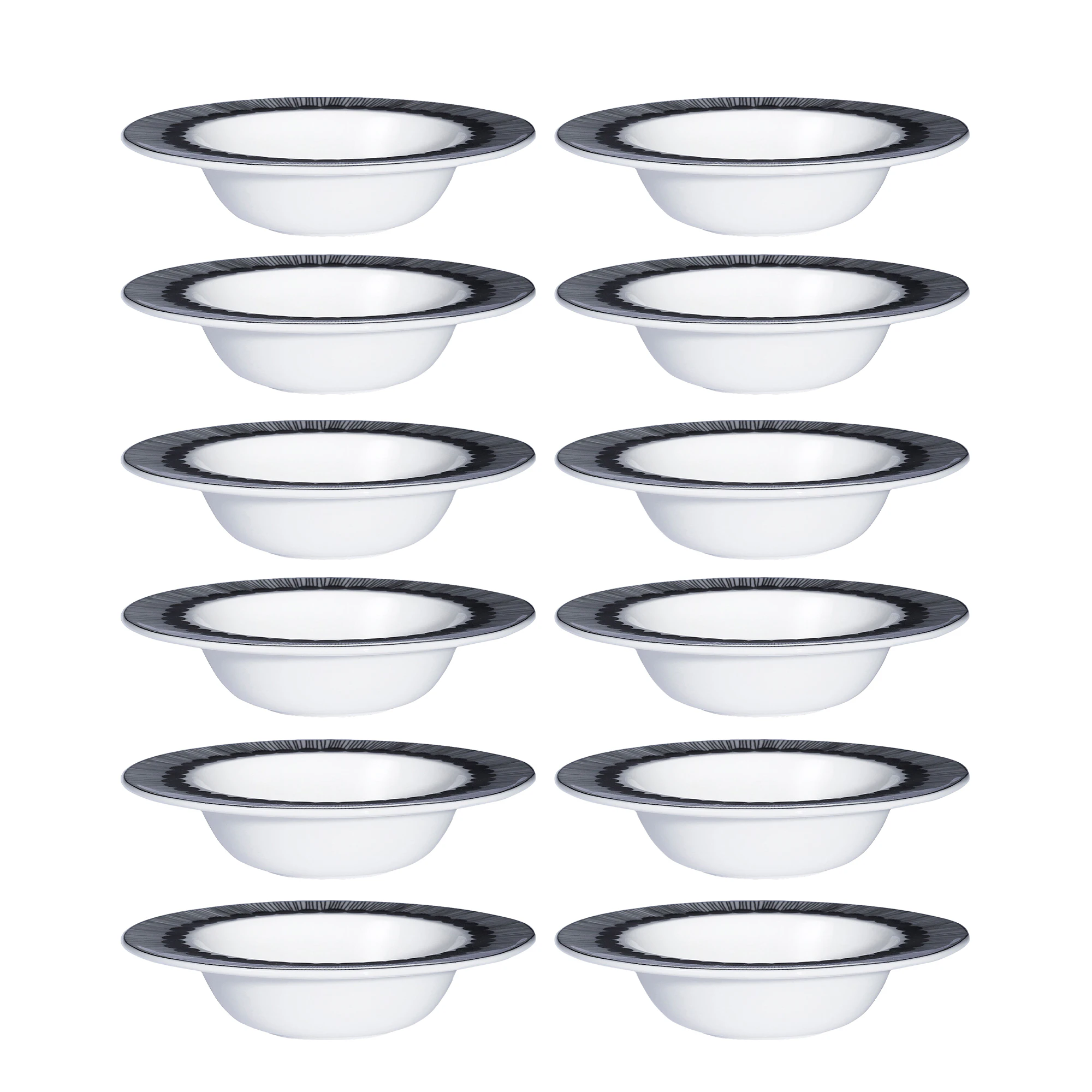 Marimekko Siirtolapuutarha Dyb Tallerken 25 Cl 12-pak - Dybe tallerkner Stent&oslash;j Sort - 066683-190X12