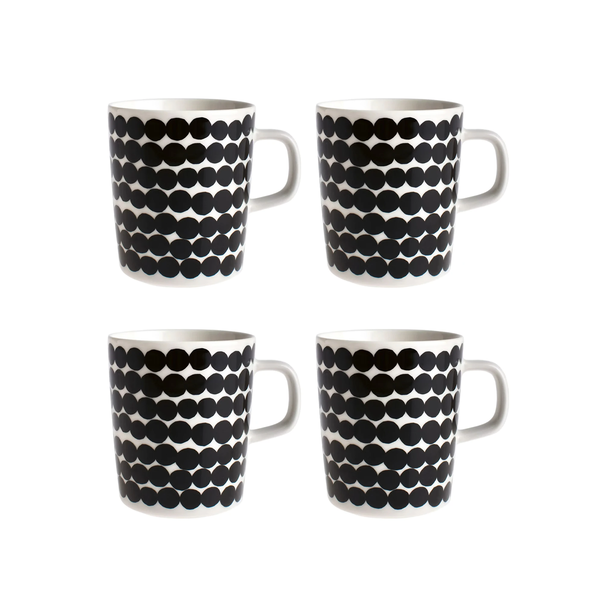 Marimekko Siirtolapuutarha Krus 25 Cl 4-pak - Kaffekopper Stent&oslash;j Sort - 063296-190X4