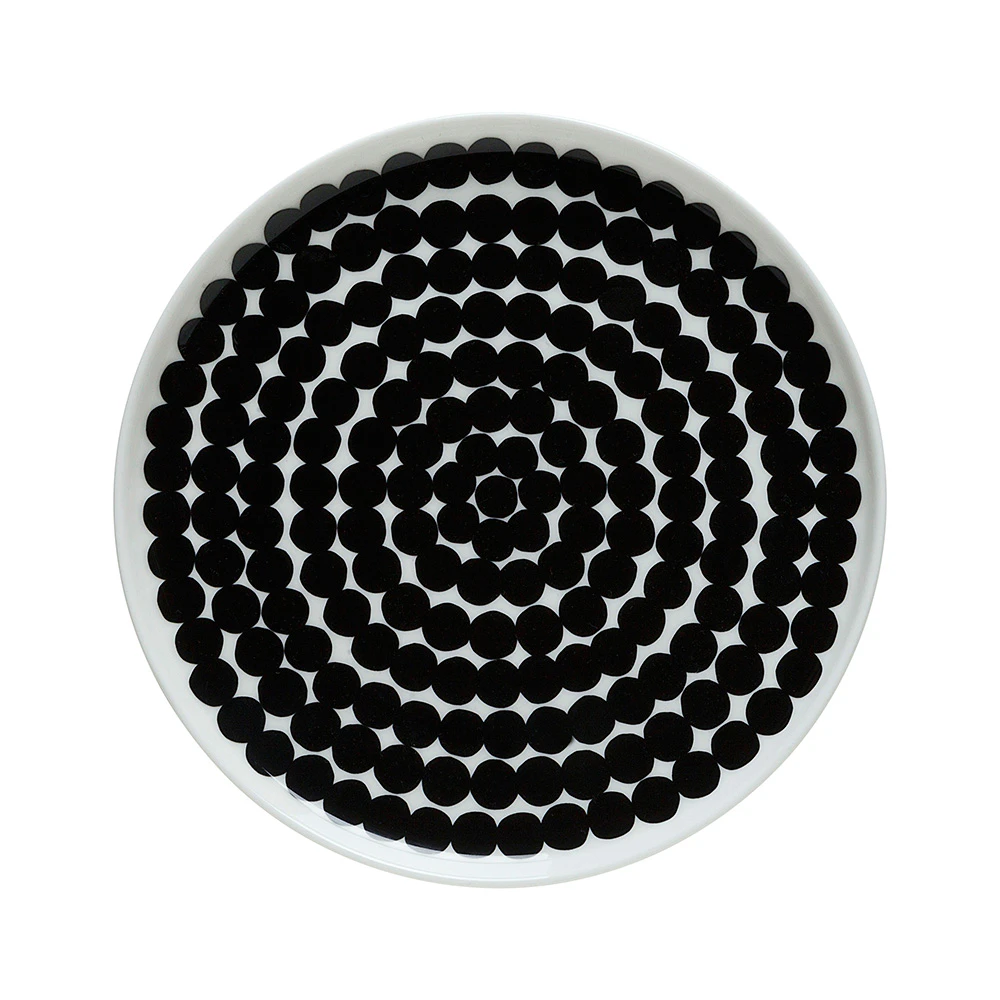 Marimekko Siirtolapuutarha Tallerken 20cm /hvid - Middagstallerkner Stent&oslash;j Sort - 067265-190