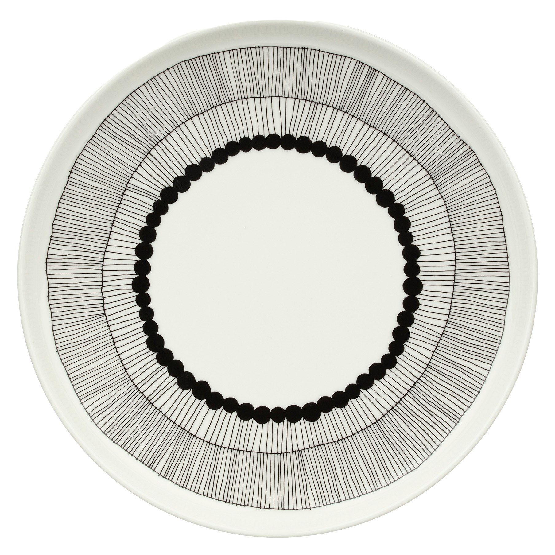 Marimekko Siirtolapuutarha Tallerken 25 Cm / Hvid - Middagstallerkner Stent&oslash;j Sort - 075530-190