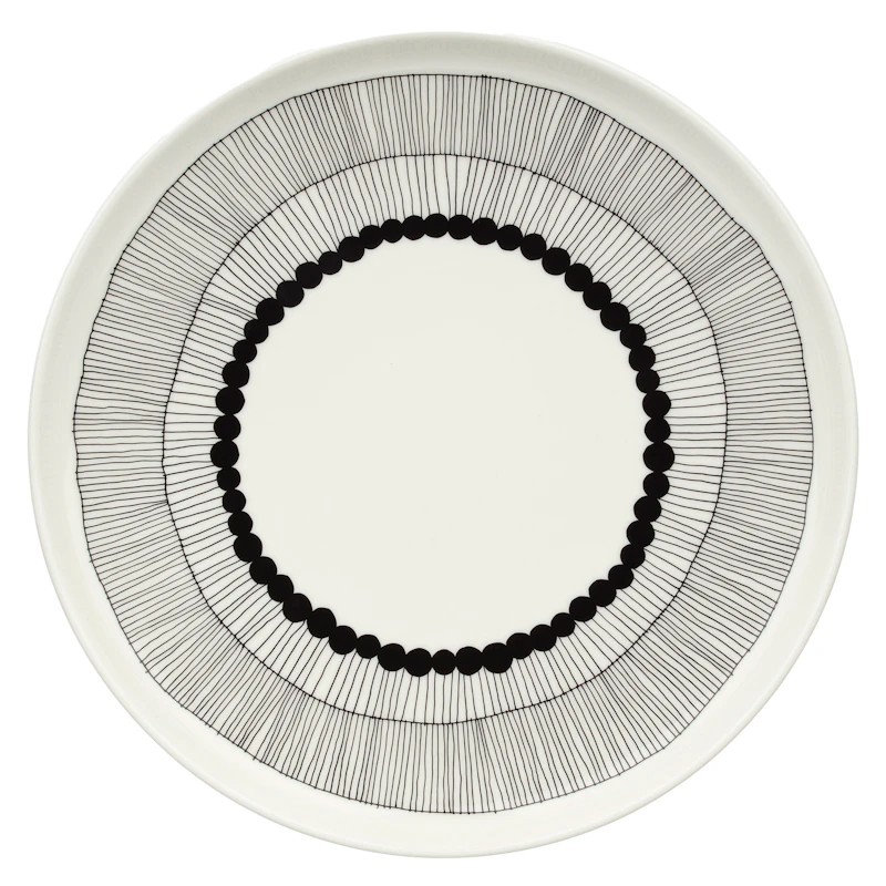 Siirtolapuutarha Tallerken 25 cm, Sort / Hvid
