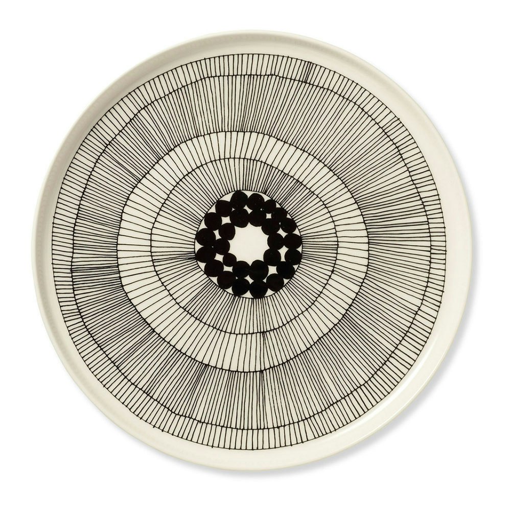 Marimekko Siirtolapuutarha Tallerken Hvid/ - Middagstallerkner Stent&oslash;j Sort - 51500006