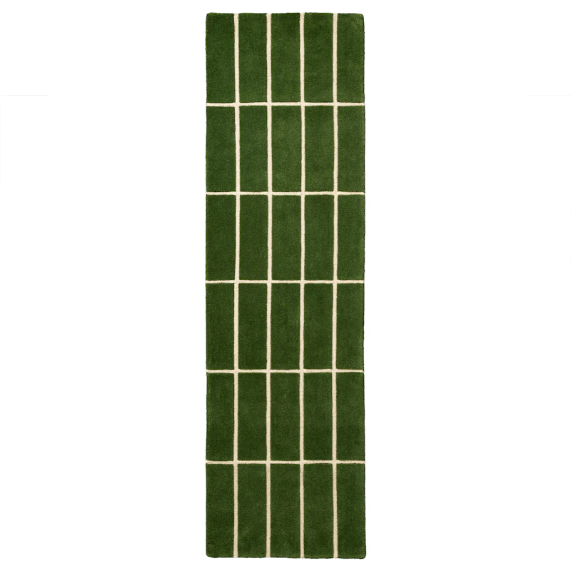 Tiiliskivi Uldgulvtæppe 70x245 cm, Grønt