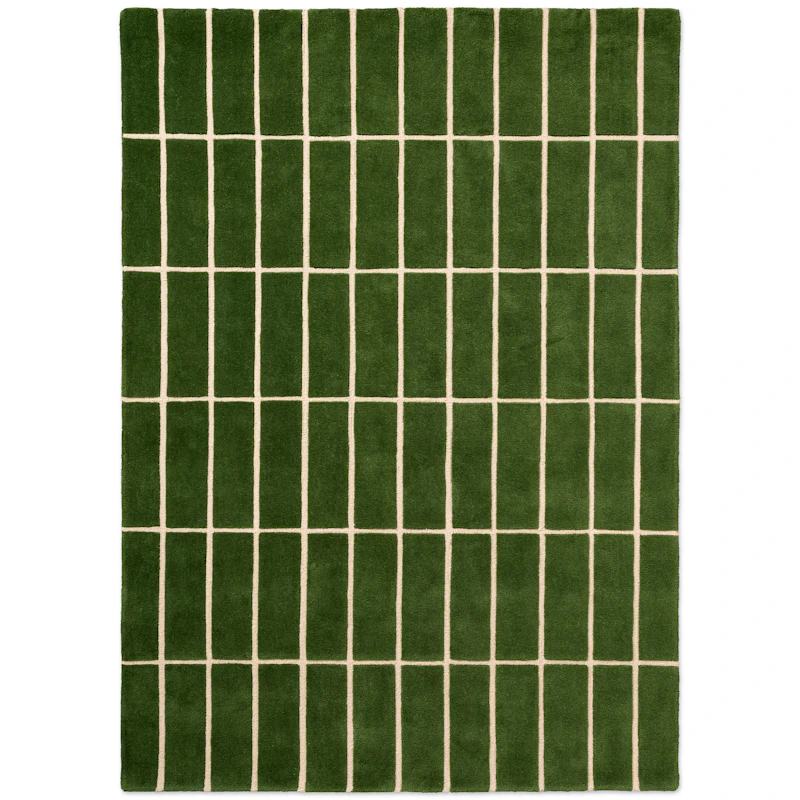Tiiliskivi Uldgulvtæppe 170x240 cm, Grønt