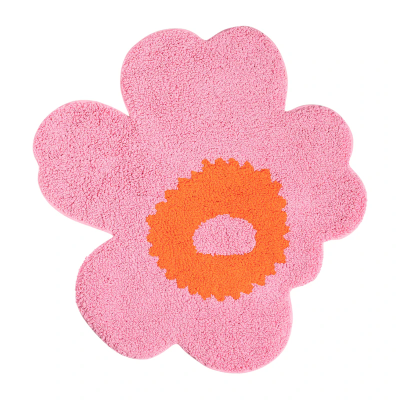 Unikko Terry Badekarsmåtte 73X74 cm, Rosa / Orange