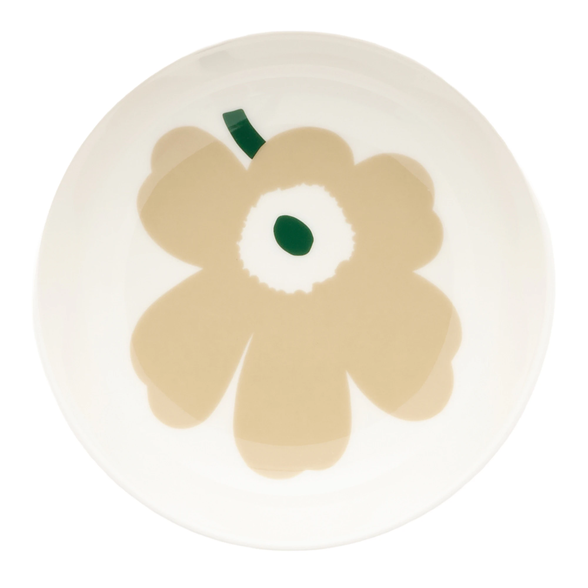 Marimekko Unikko Dyb Tallerken 13 Cm Light Sand - Serveringssk&aring;le Stent&oslash;j Hvid - 076258-816