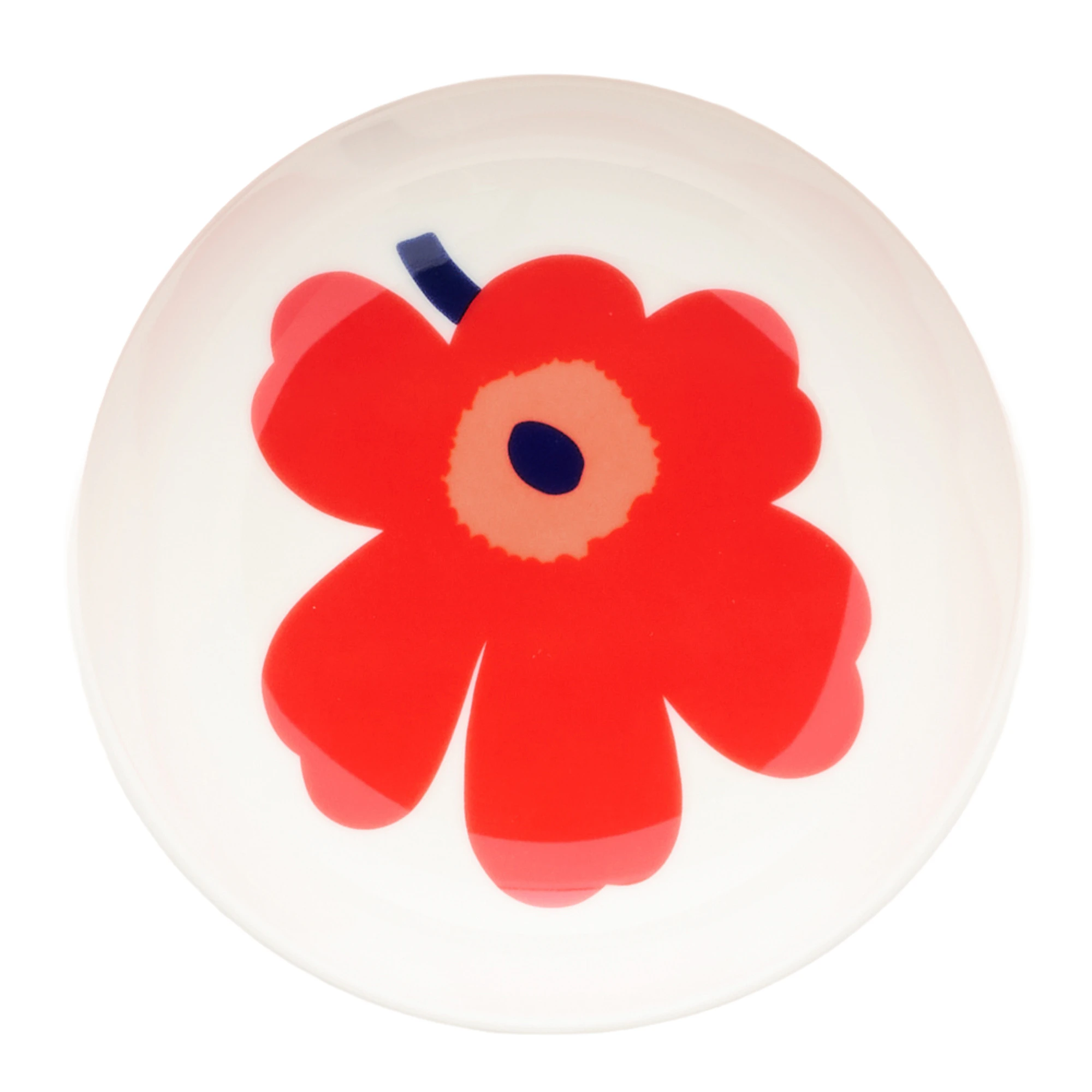 Marimekko Unikko Dyb Tallerken 13 Cm R&oslash;d - Serveringssk&aring;le Stent&oslash;j Hvid - 076266-001