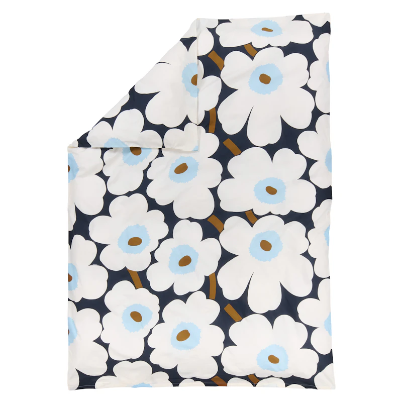 Unikko Dynebetræk 210x150 cm, Offwhite / Blueberry