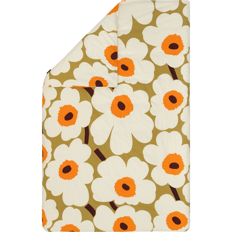 Unikko Dynebetræk Cream / Caramel / Warm Orange, 150x210 cm