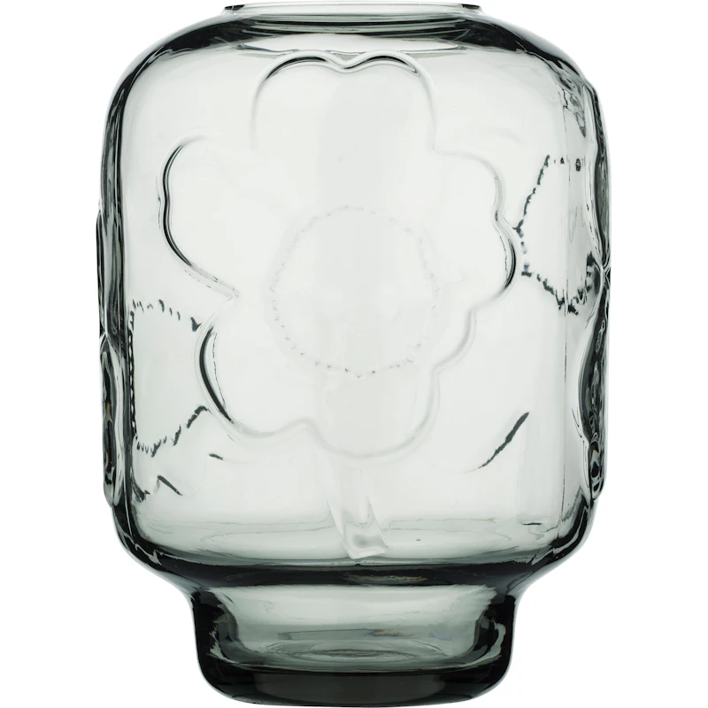 Unikko Glasvase 18 cm, Misty Grey