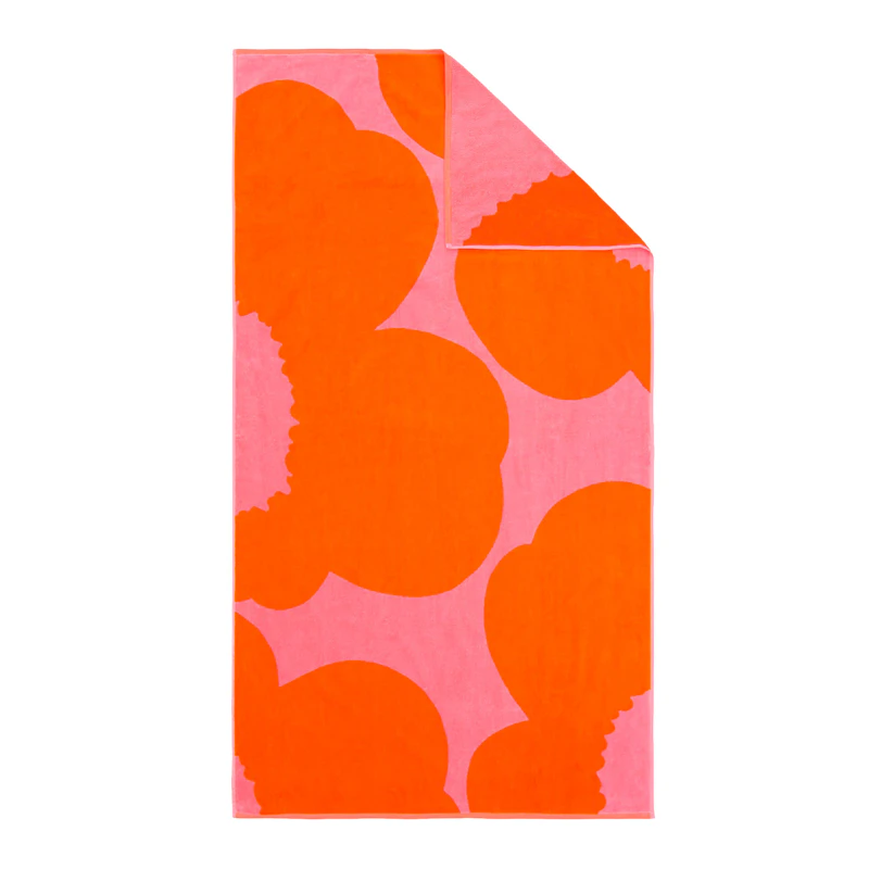 Unikko Håndklæde 100x180 cm, Rosa / Orange Red