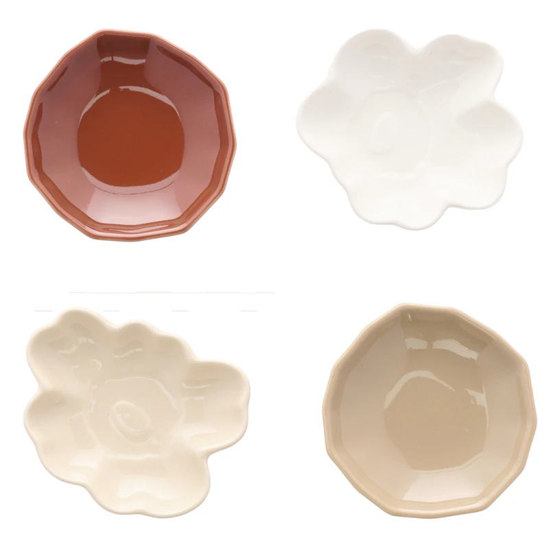 Unikko & Kivet Tallerken 4-pak, Light Brown / Kastanje