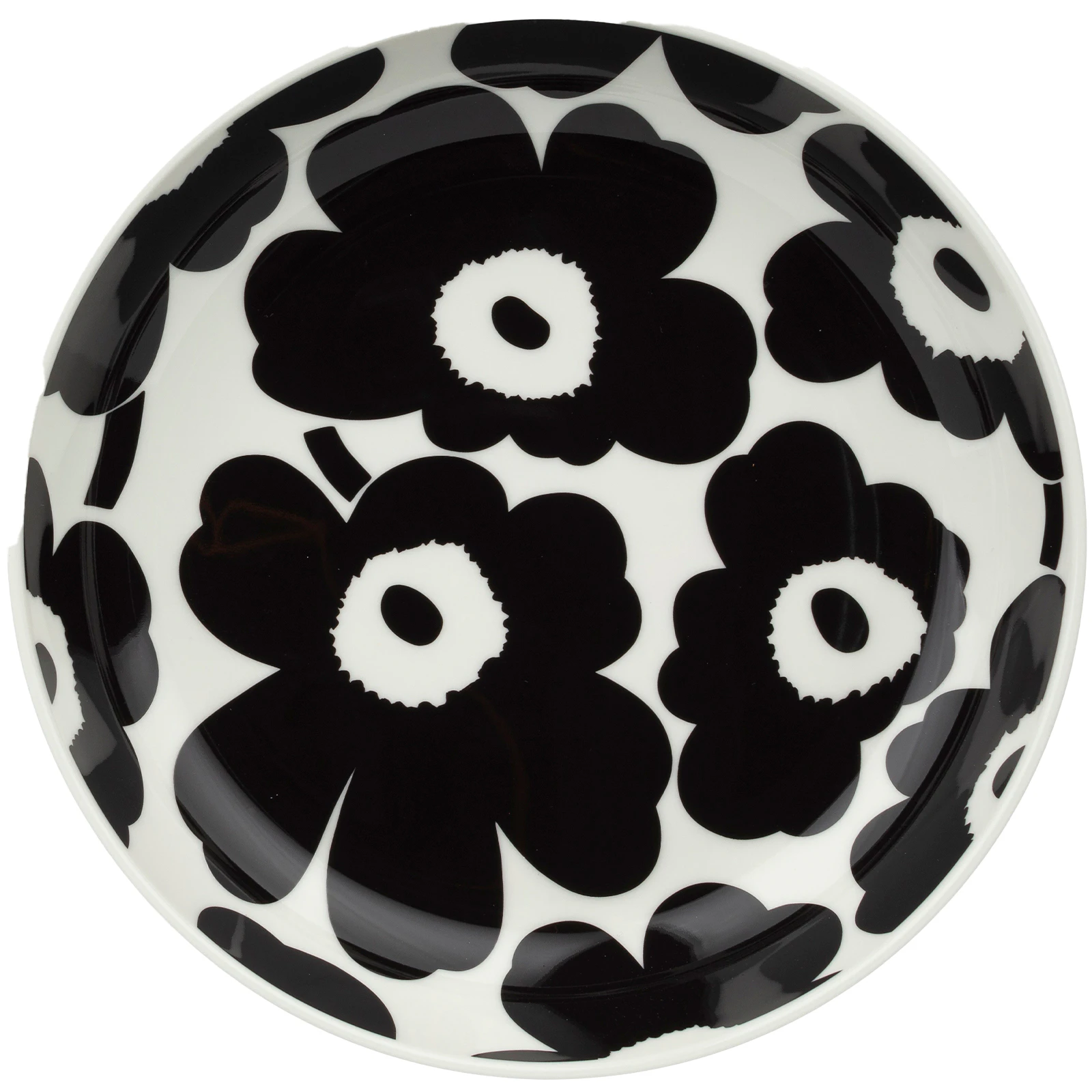 Marimekko Unikko Dyb Tallerken 20,5 Cm / Hvid - Middagstallerkner Stent&oslash;j Sort - 075543-190