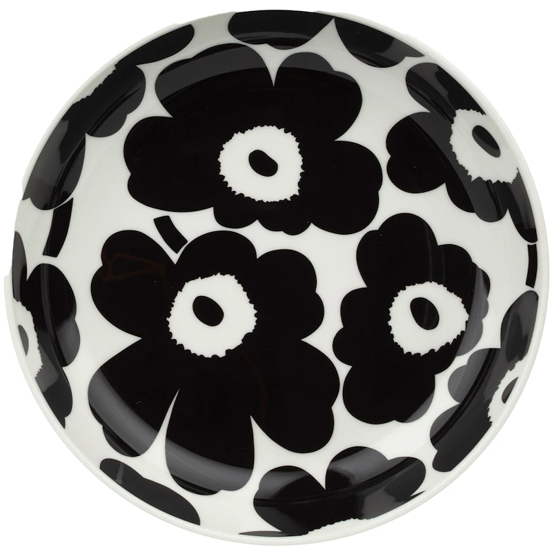 Unikko Dyb Tallerken 20,5 cm, Sort / Hvid